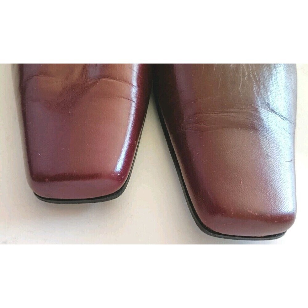 Etienne Aigner Pumps Size 8.5 Holbrook Burgundy Red Leather High Heels Block - Picture 11 of 12